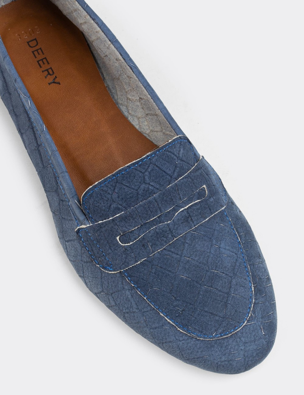 Blue Nubuck Leather Loafers  - E3202ZMVIC04