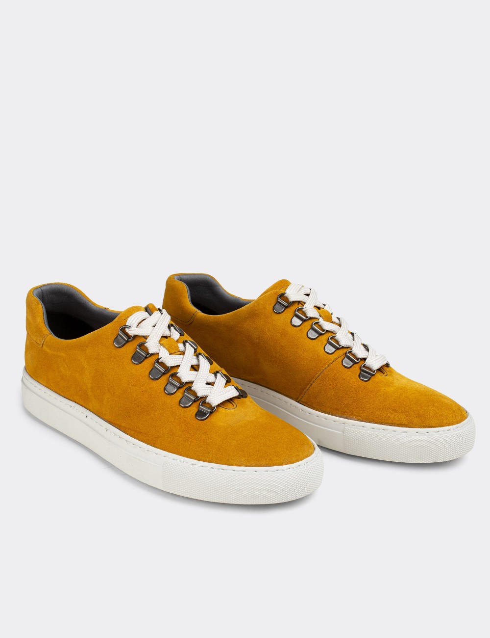 Yellow Suede Leather Sneakers - 01835MHRDC01