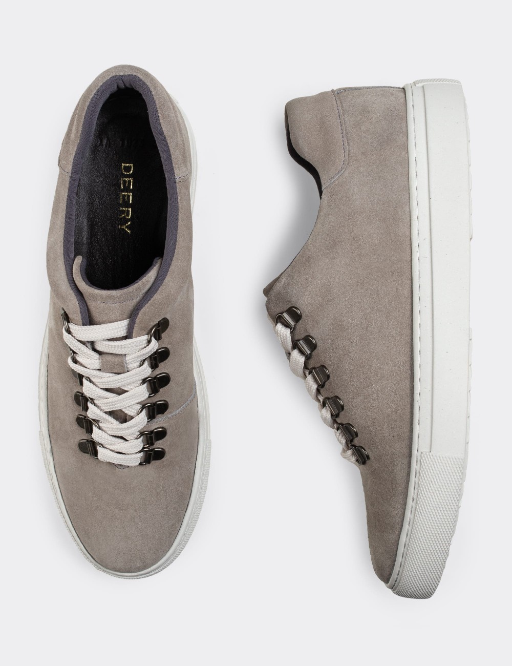 Beige Suede Leather  Sneakers - 01835MBEJC01