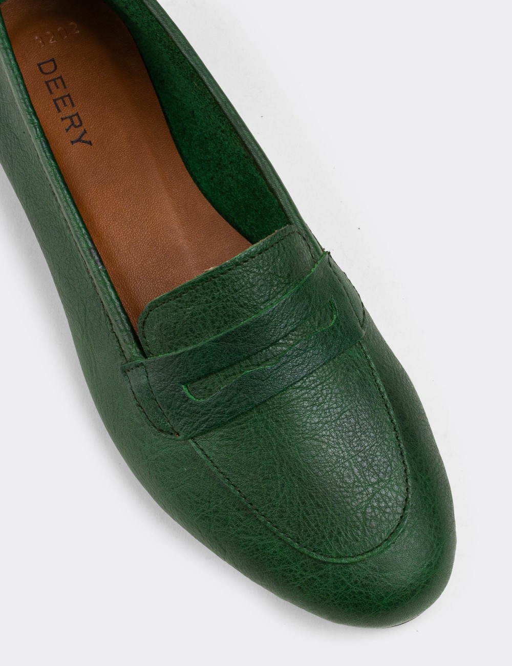 Green  Leather Vintage Loafers  - E3202ZYSLC06