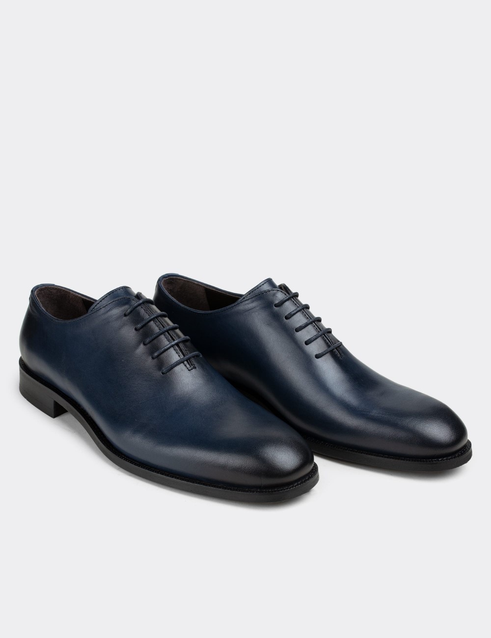 Blue  Leather Classic Shoes - 01830MMVIN02
