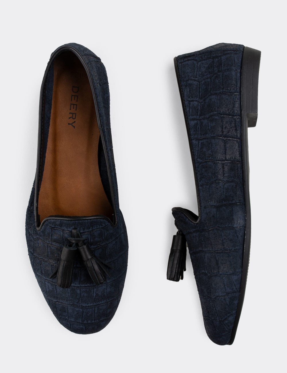 Blue Nubuck Leather Loafers  - E3204ZMVIC02