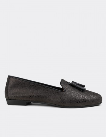 Black Nubuck Leather Loafers  - E3204ZSYHC07