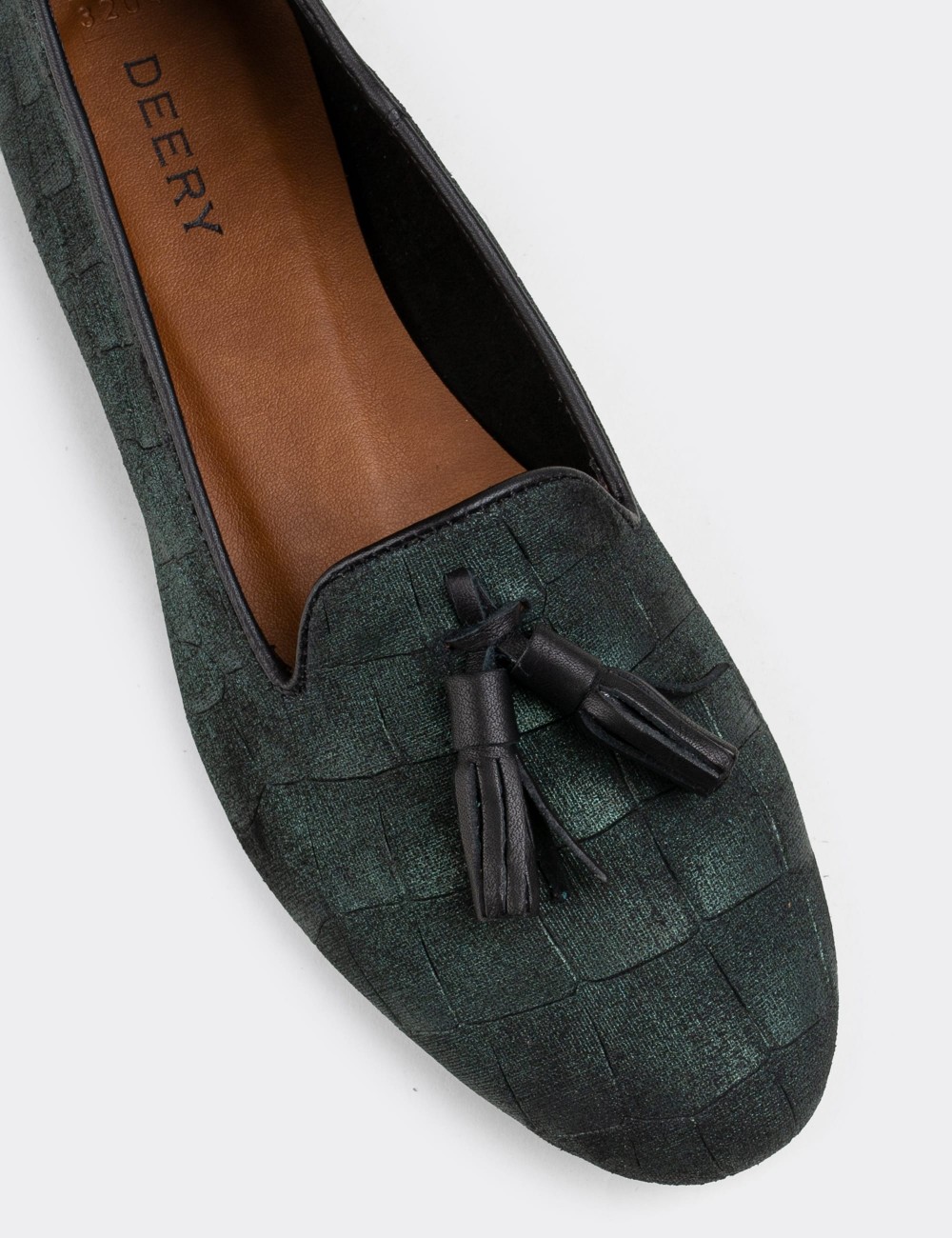 Green Nubuck Leather Loafers  - E3204ZYSLC07
