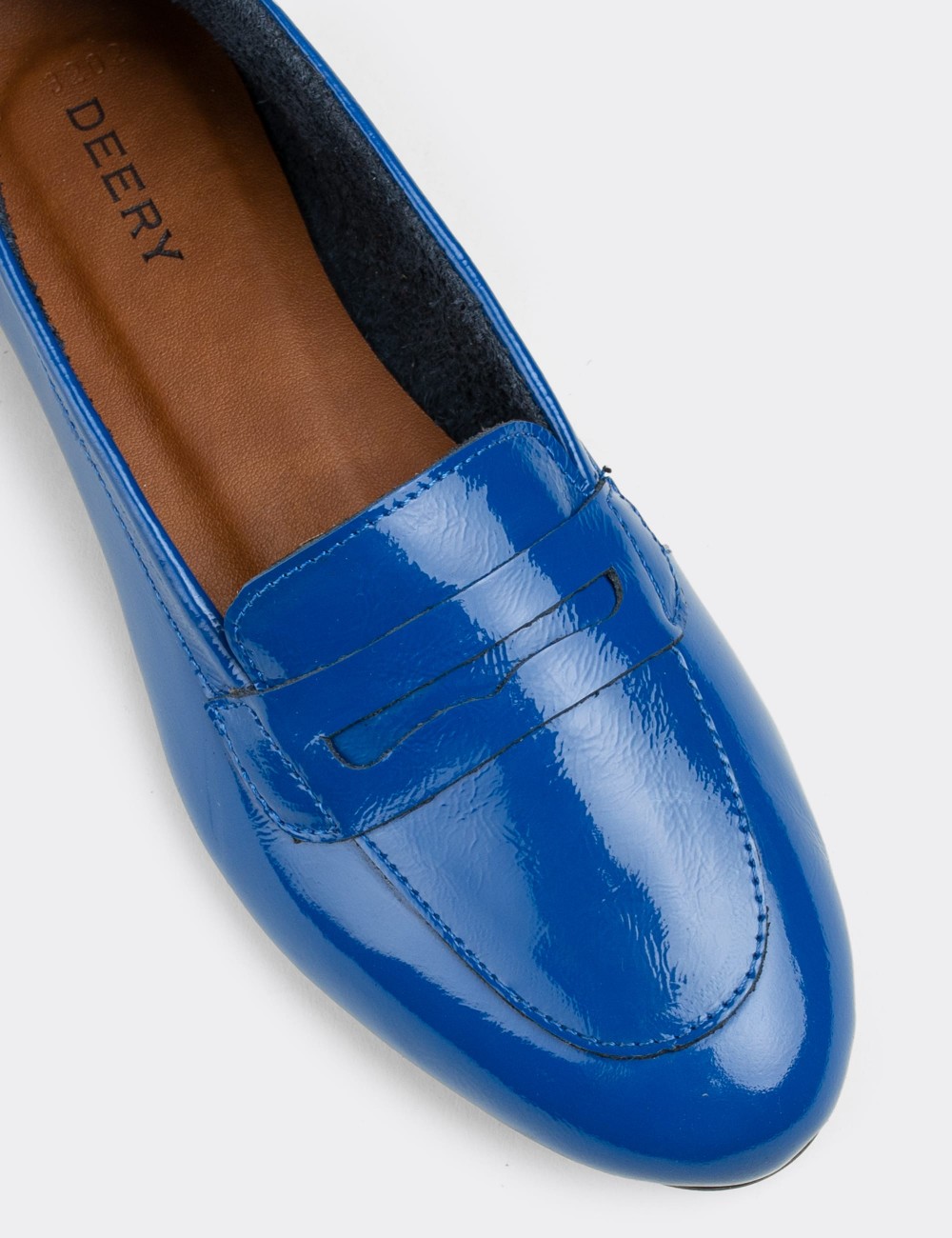 Blue Patent Leather Loafers  - E3202ZMVIC06
