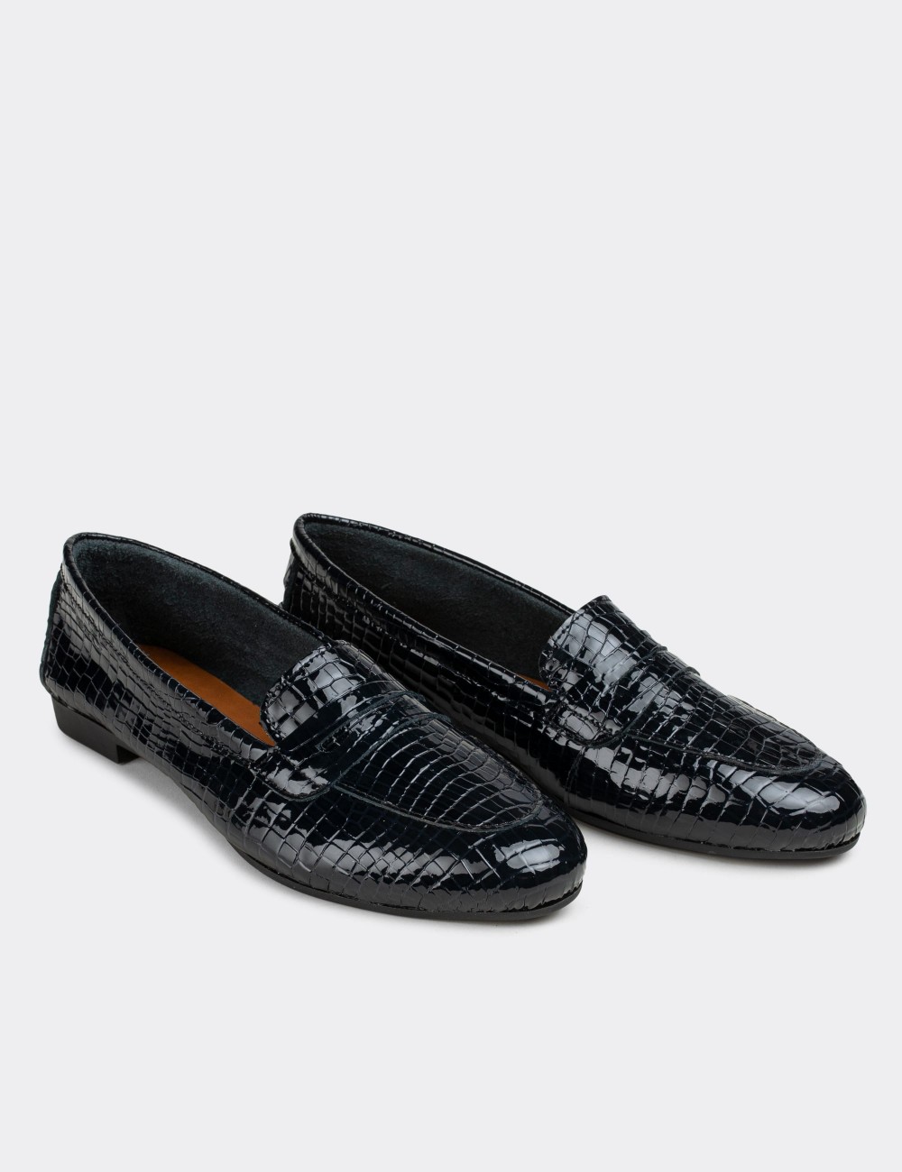 Navy Patent Leather Loafers  - E3202ZLCVC05