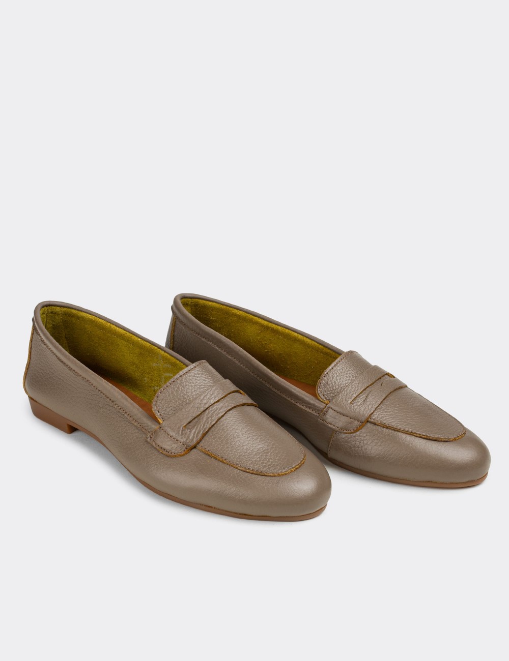 Sandstone  Leather Loafers  - E3202ZGRIC04