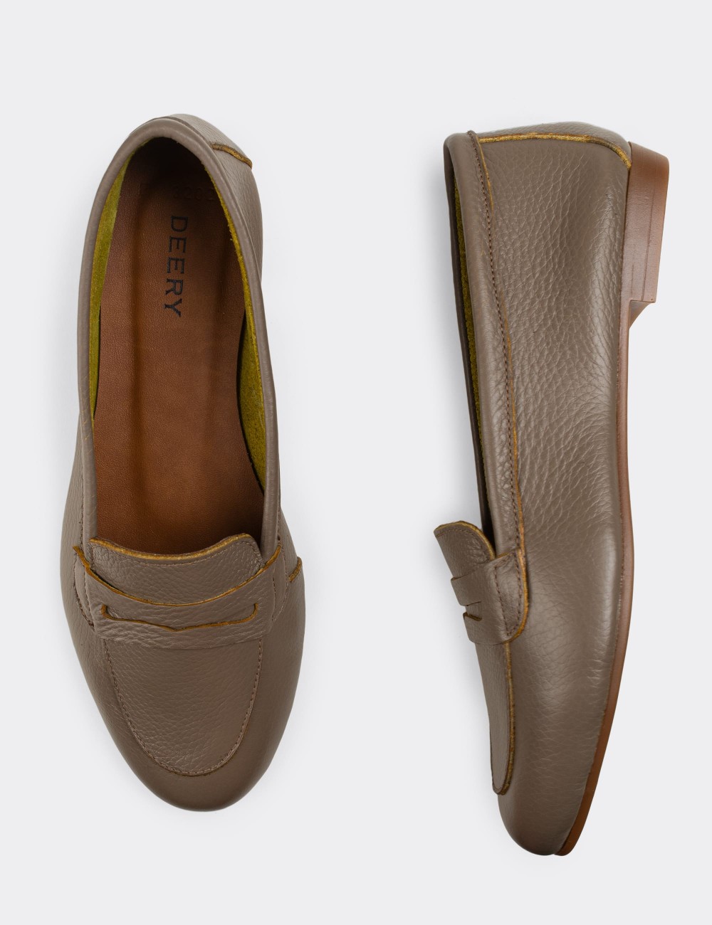 Sandstone  Leather Loafers  - E3202ZGRIC04