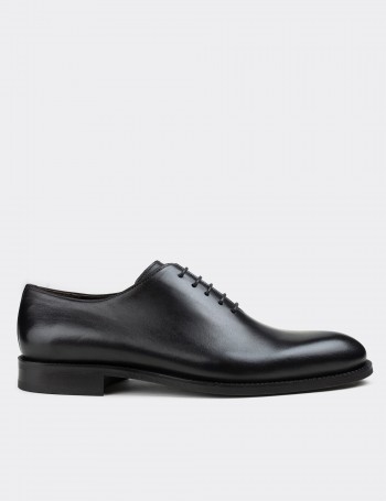 Black  Leather Classic Shoes - 01830MSYHN01