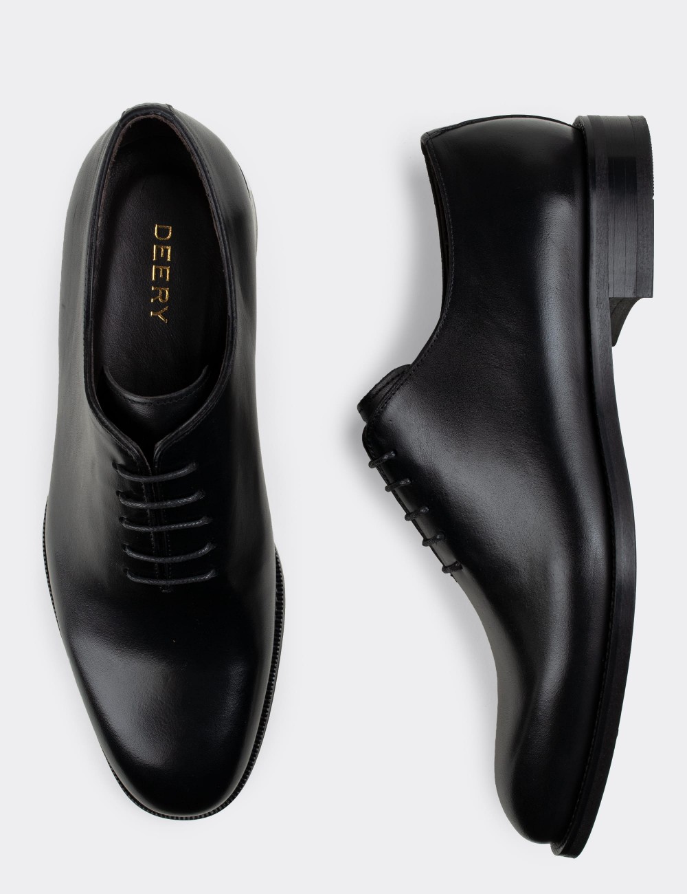 Black  Leather Classic Shoes - 01830MSYHN01