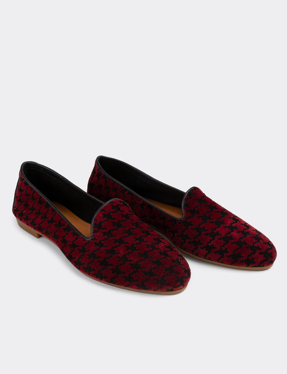 Burgundy Suede Leather Loafers  - E3208ZBRDC01