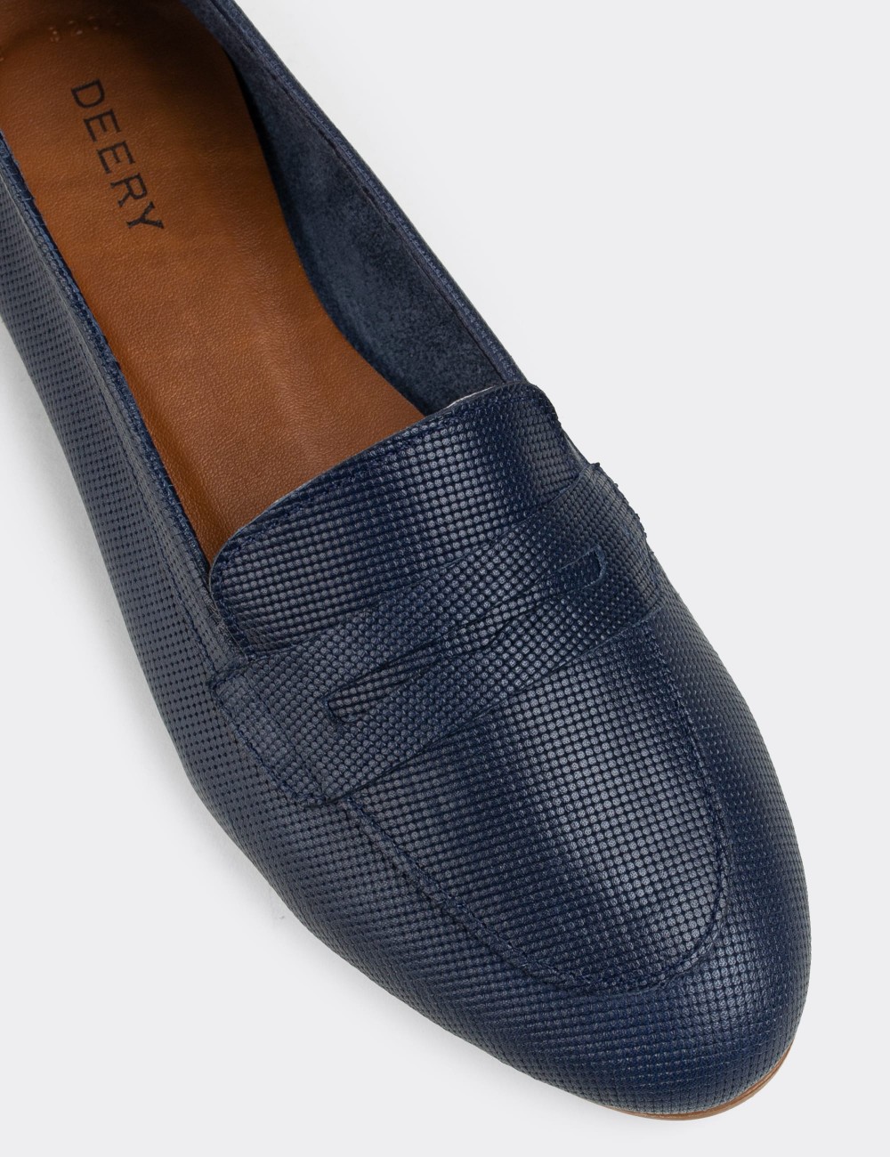 Navy  Leather Loafers  - E3202ZLCVC04