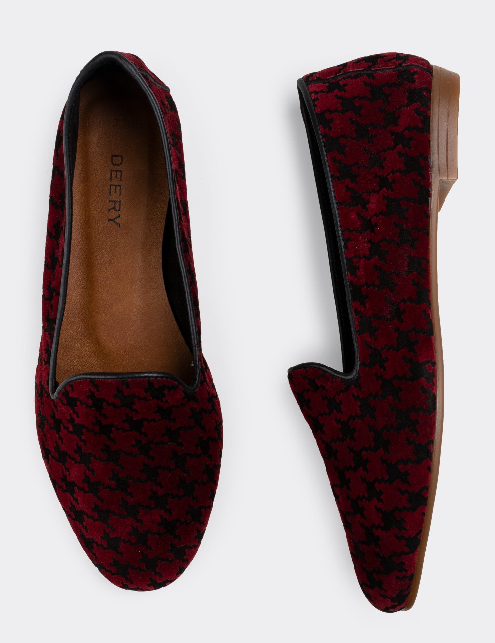 Burgundy Suede Leather Loafers  - E3208ZBRDC01