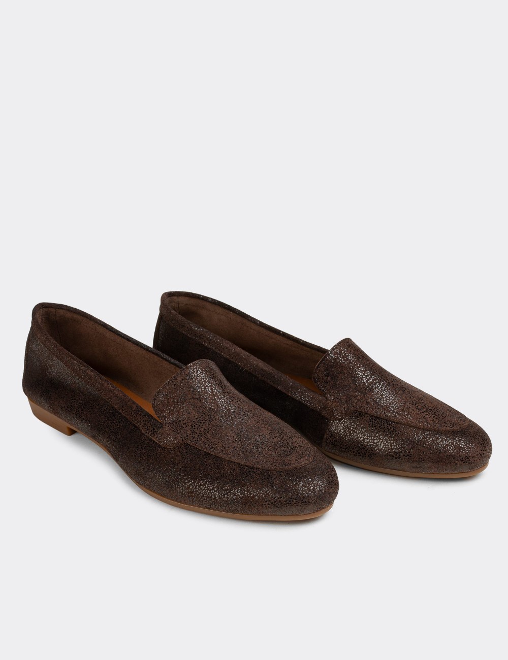 Tan Suede Leather Loafers  - E3206ZTBAC02
