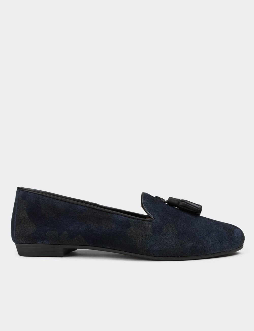Navy Suede Leather Loafers  - E3204ZLCVC01