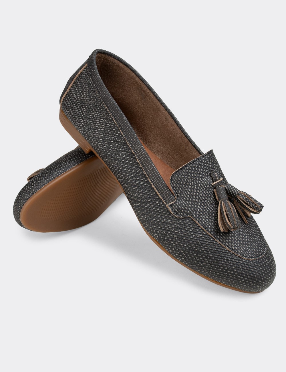 Gray Nubuck Leather Loafers  - E3209ZGRIC04