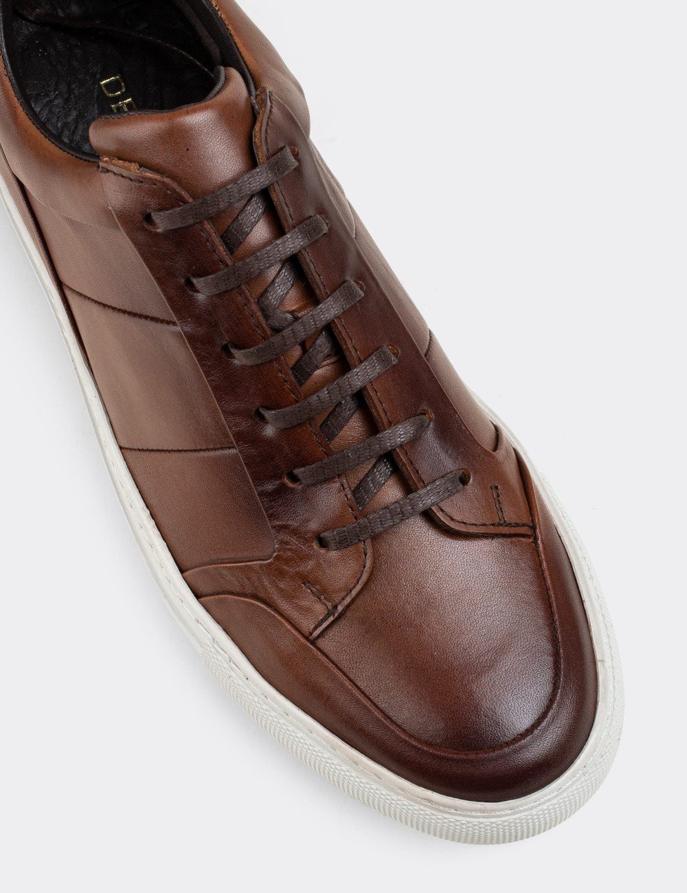 Tan  Leather Sneakers - 01723MTBAC01