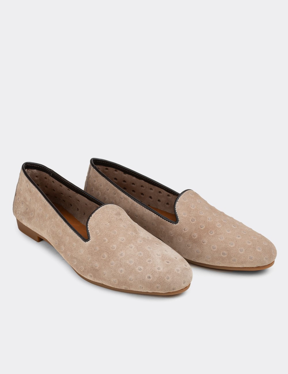 Sandstone Suede Leather Loafers  - E3208ZVZNC03