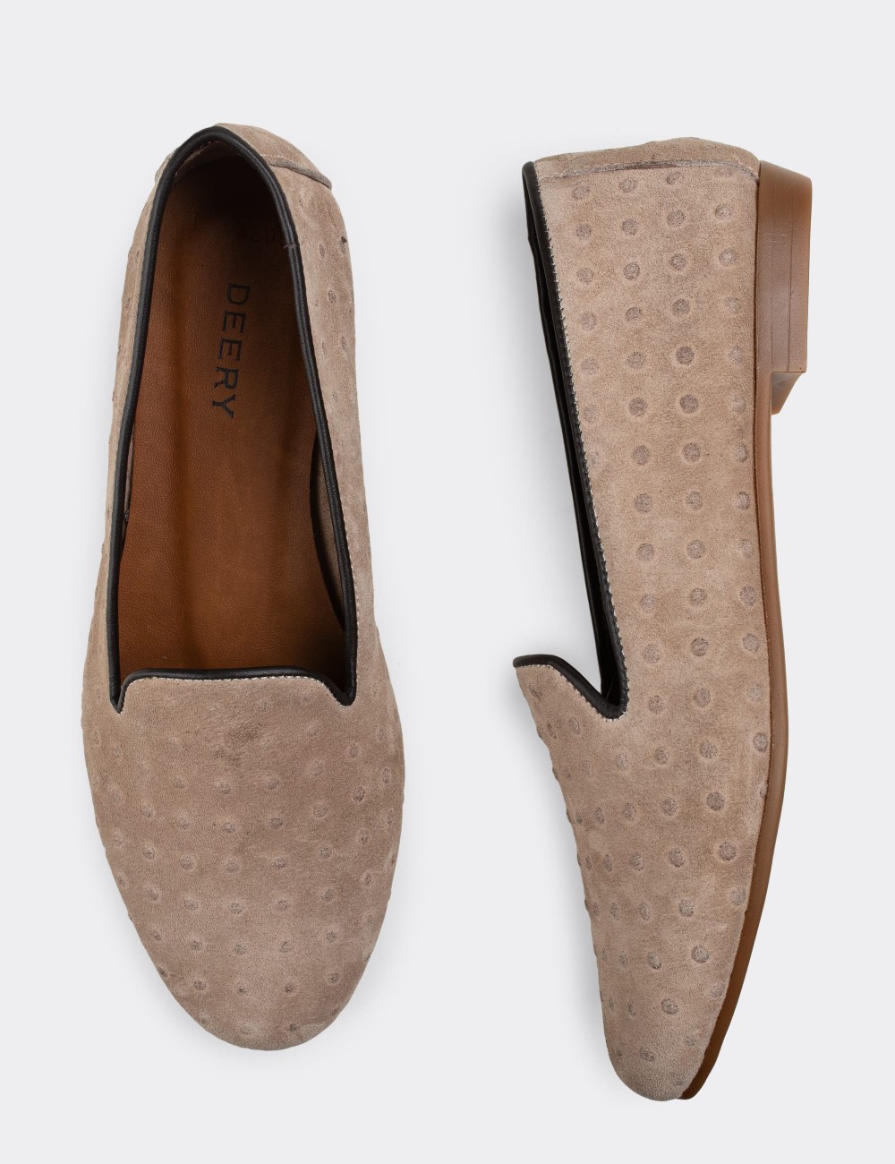 Sandstone Suede Leather Loafers  - E3208ZVZNC03