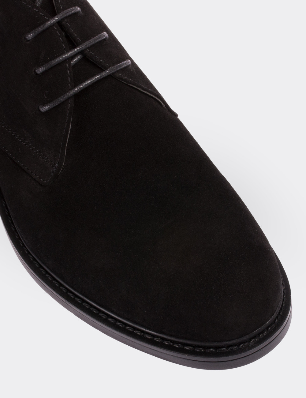Black Suede Leather Desert Boots - 01295MSYHC01