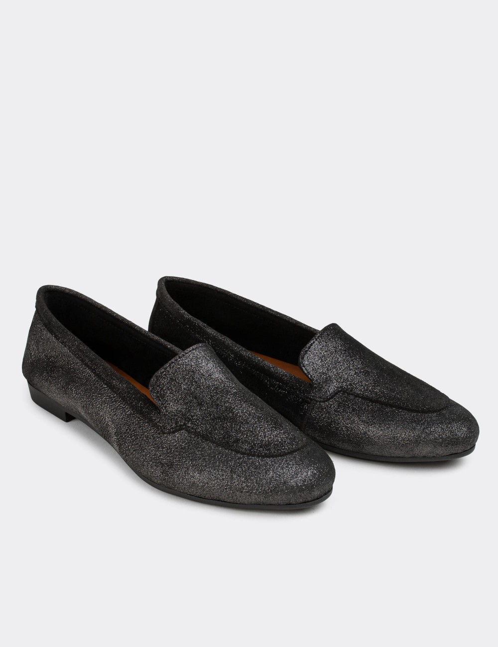 Black Suede Leather Loafers  - E3206ZSYHC03
