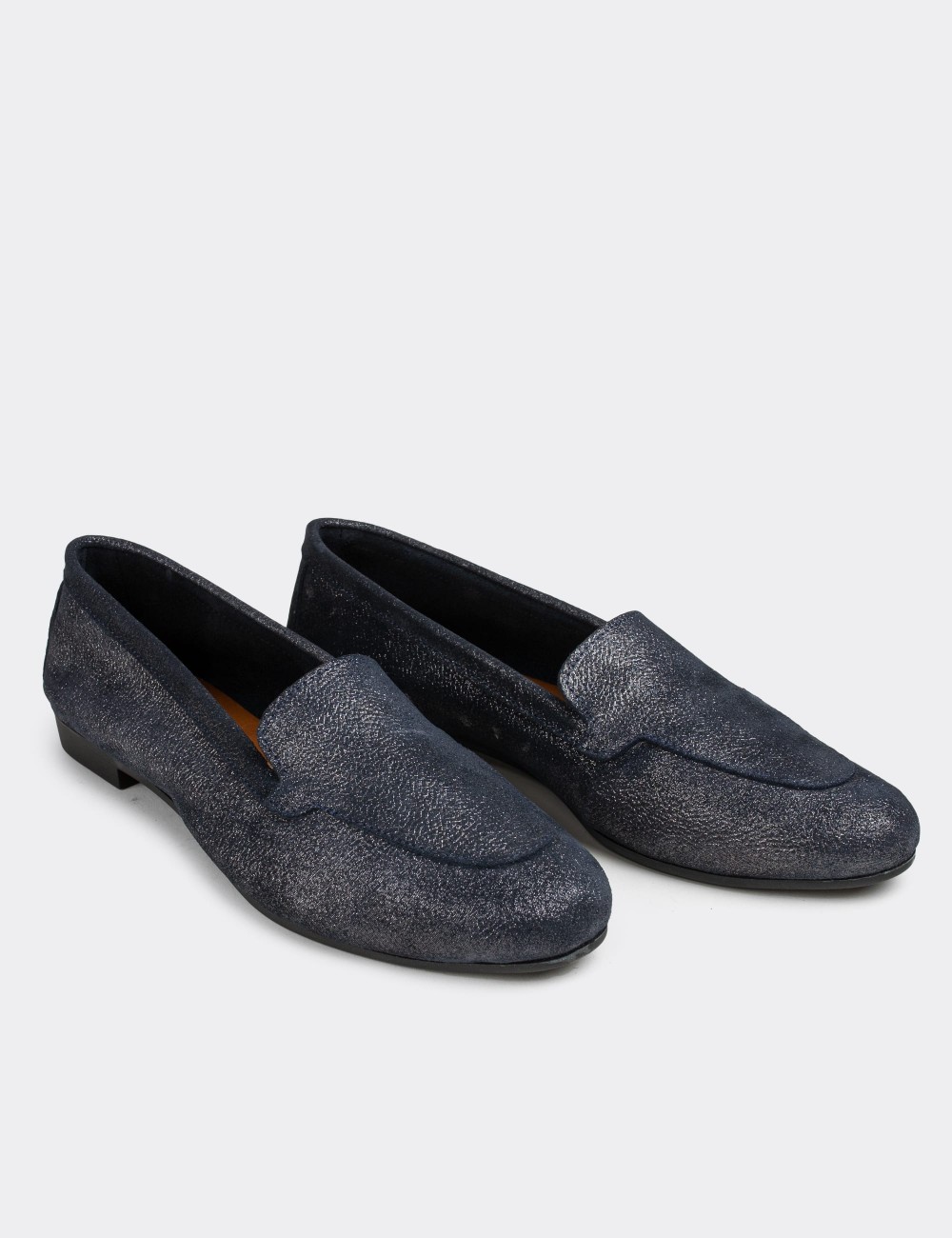 Gray Suede Leather Loafers  - E3206ZGRIC03