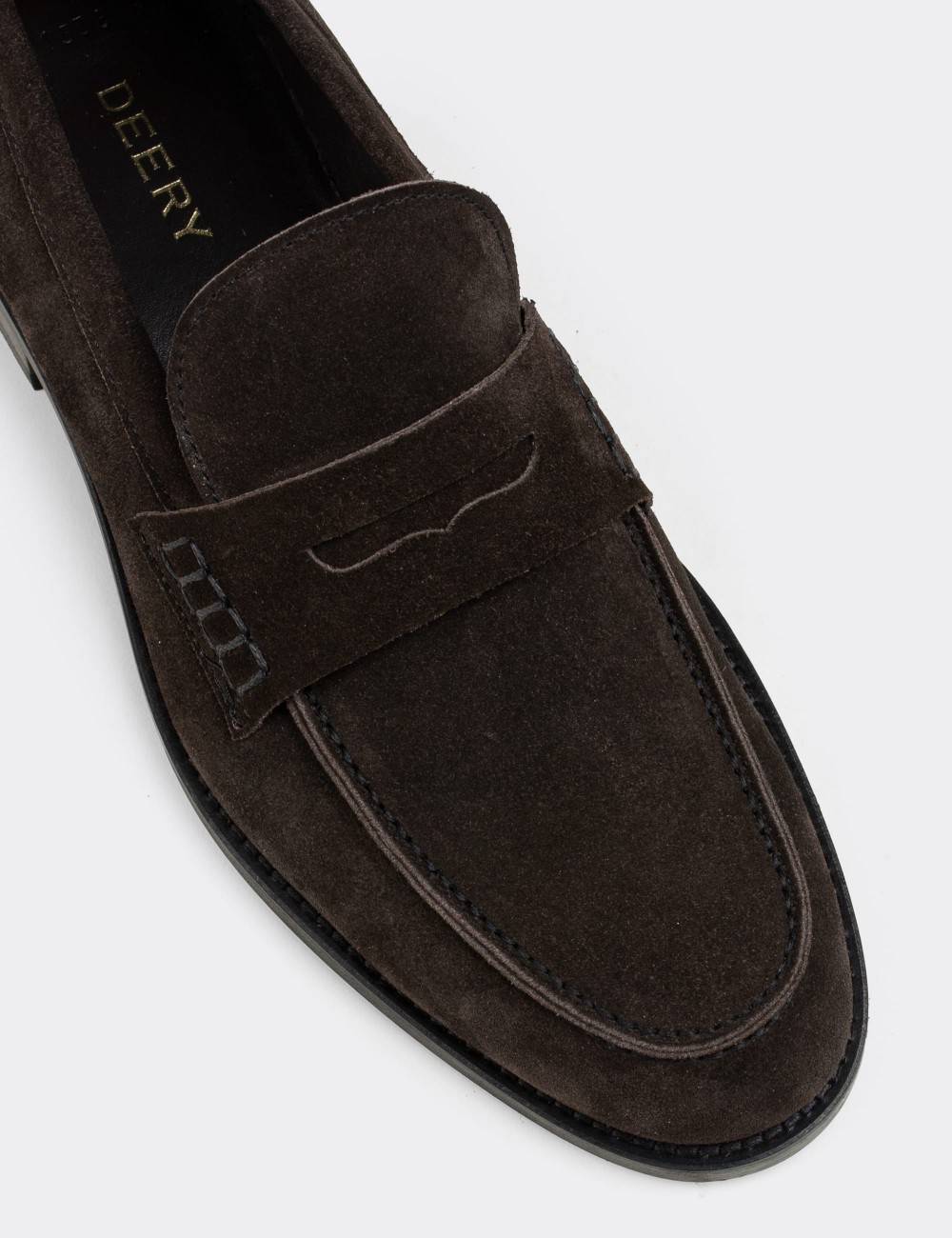 Brown Suede Leather Loafers - 01538MKHVN08