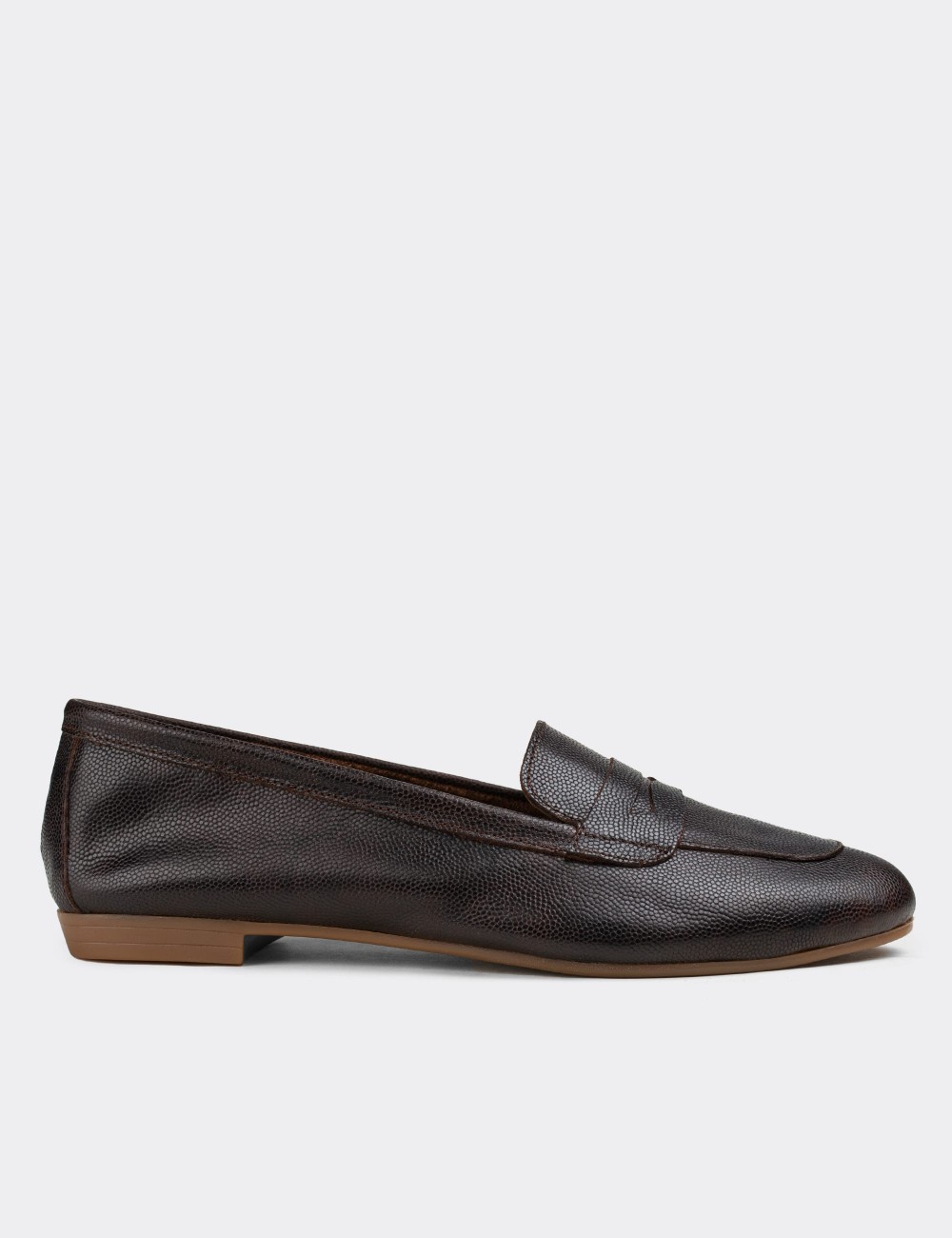 Brown  Leather Loafers  - E3202ZKHVC07