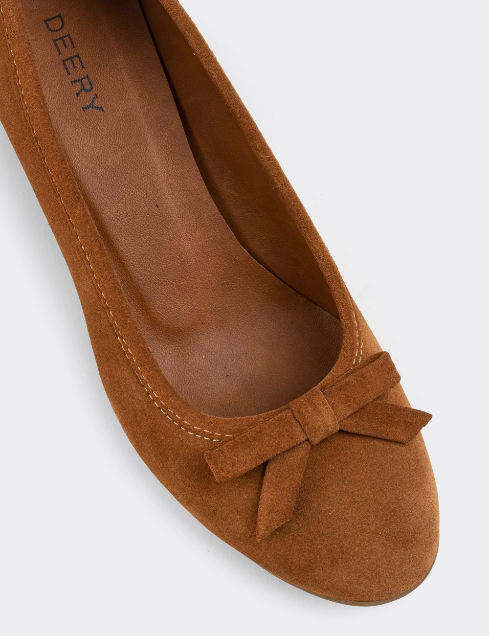 Tan Suede Leather Heel - E1471ZTBAC01