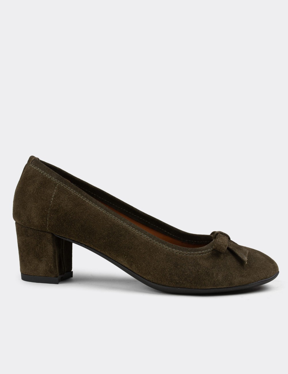 Gray Suede Leather Heel - E1471ZHAKC01