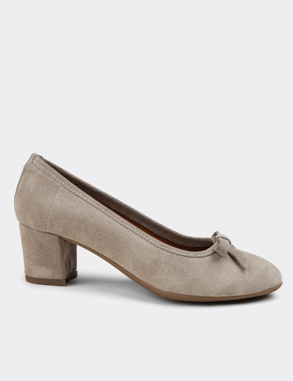 Gray Suede Leather Heel - E1471ZGRIC01