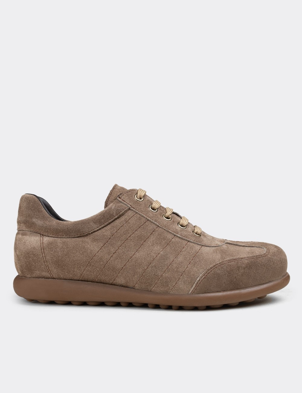 Sandstone Suede Leather Lace-up Shoes - 01826MVZNC01