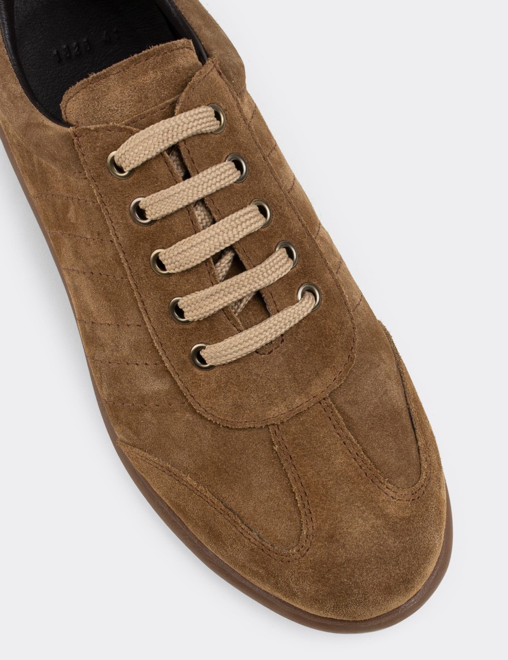 Tan Suede Leather Lace-up Shoes - 01826MTBAC04