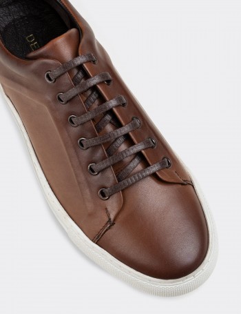 Tan  Leather Sneakers - 01833MTBAC02