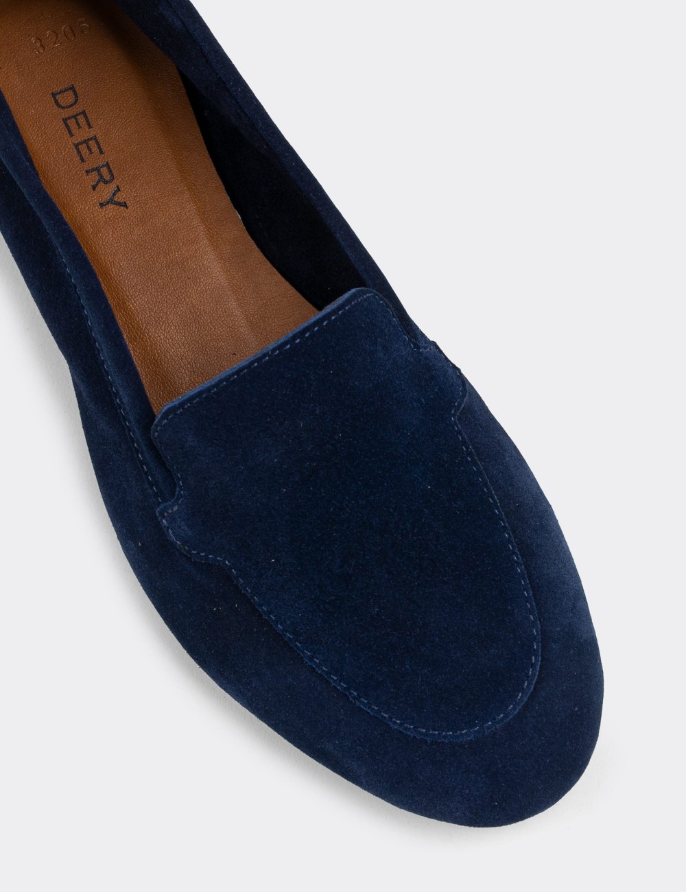 Navy Suede Leather Loafers - E3206ZLCVC02