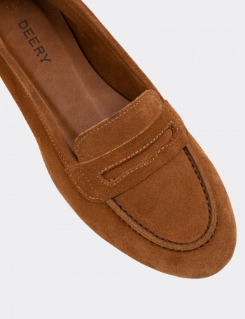 Tan Suede Leather Loafers - E3201ZTBAC03