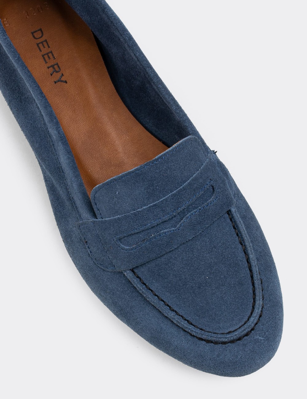 Blue Suede Leather Loafers - E3201ZMVIC01