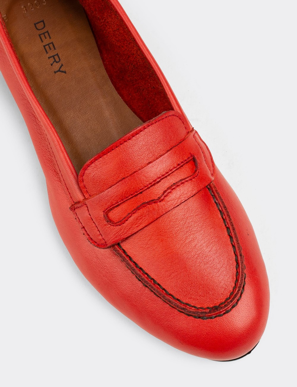 Red  Leather Loafers - E3201ZKRMC02