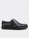 Black Calfskin Leather Lace-up Shoes