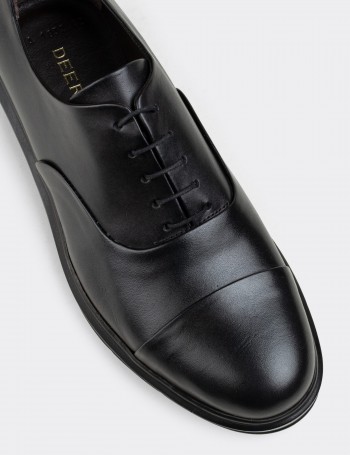 Black  Leather Lace-up Shoes - 01832MSYHP01
