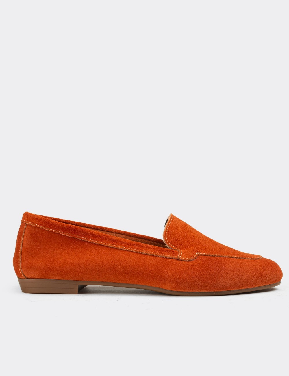 Orange  Leather Loafers - E3206ZTRCC02