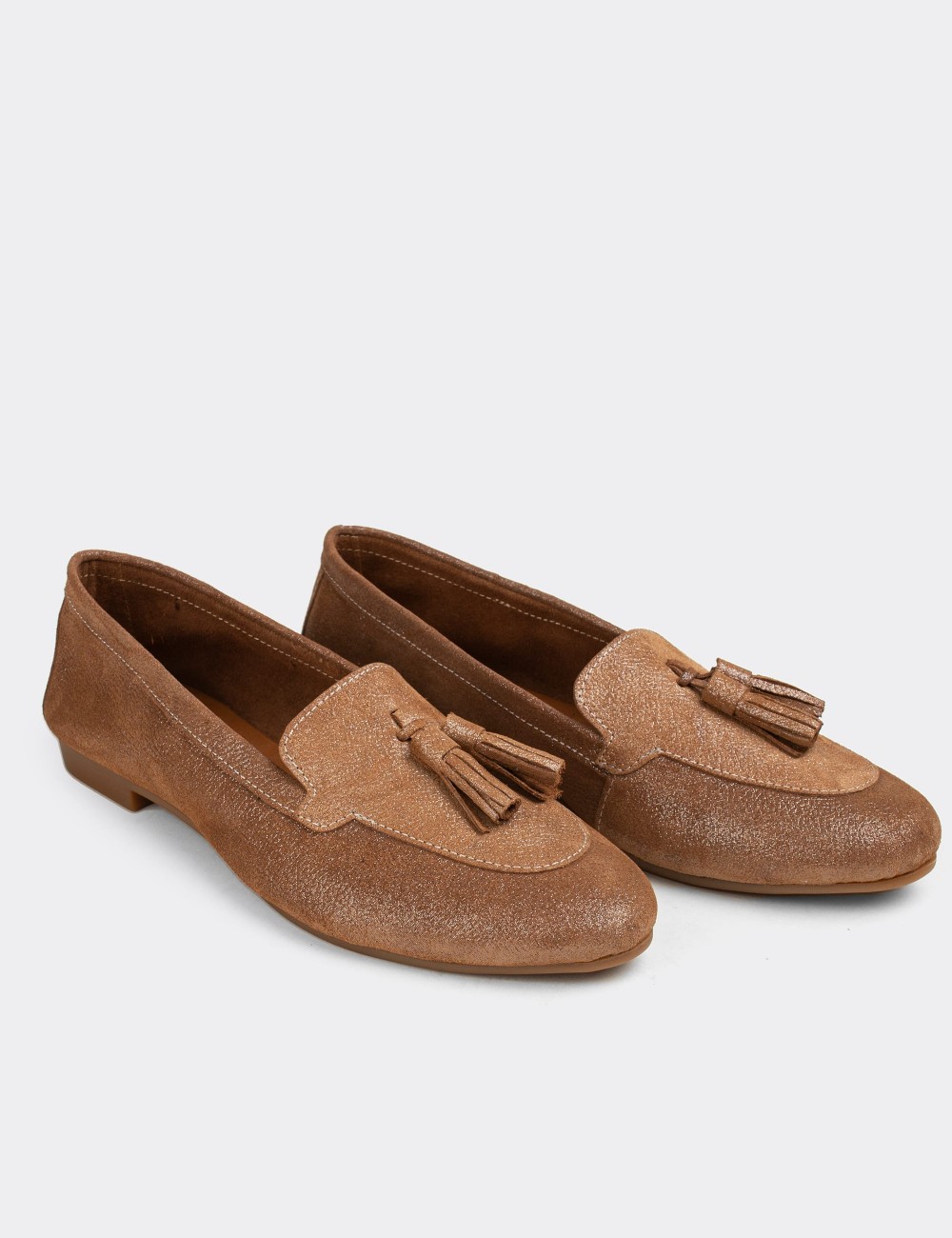 Sandstone  Leather Loafers - E3209ZVZNC03