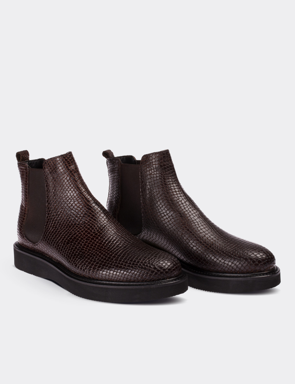 Brown  Leather Chelsea Boots - 01573ZKHVE02