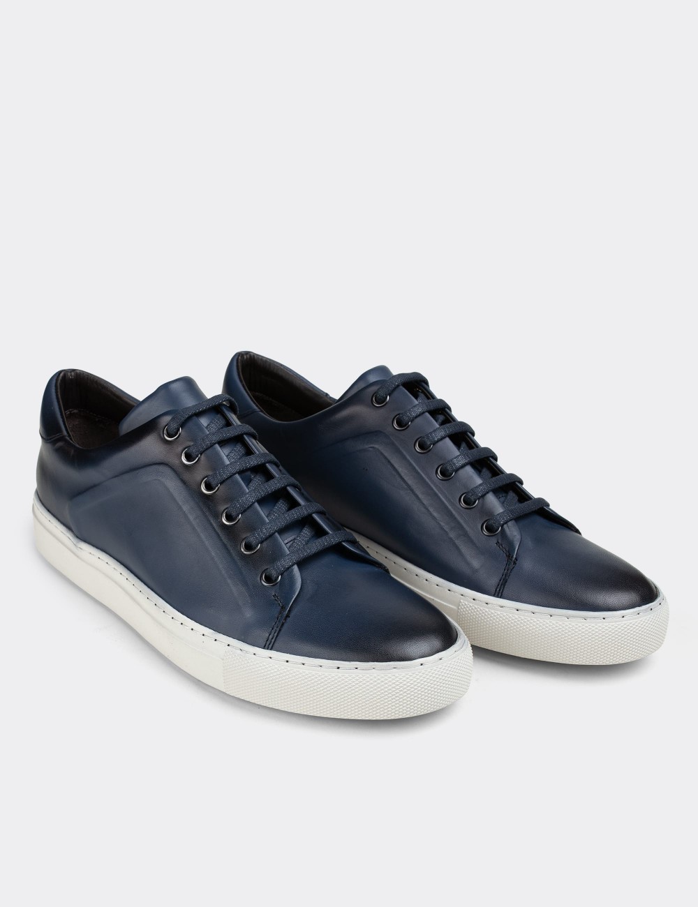 Blue  Leather Sneakers - 01833MMVIC01