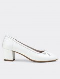 White  Leather Heel