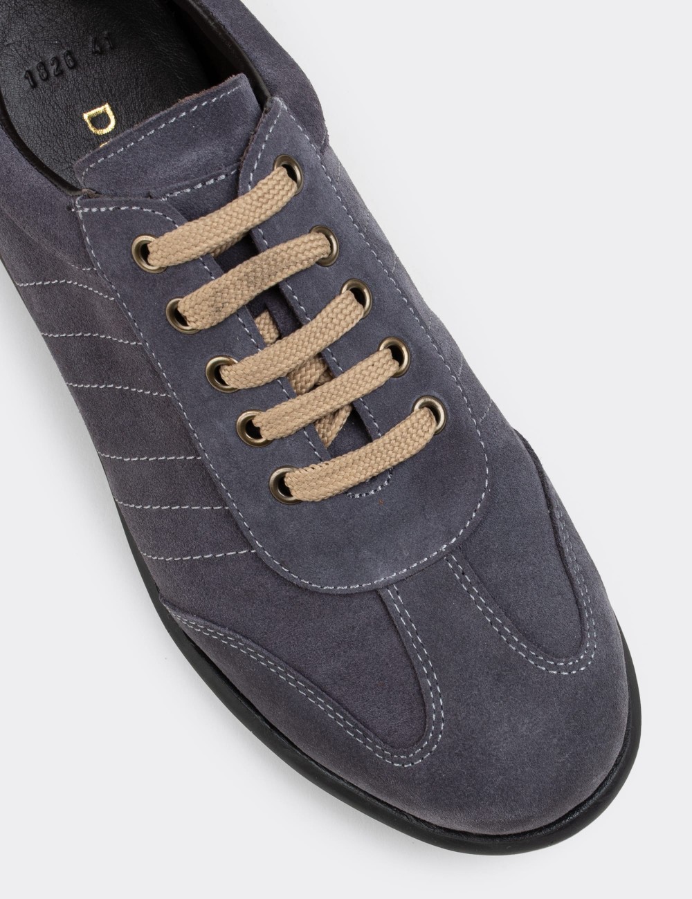 Gray Nubuck Leather Lace-up Shoes - 01826MGRIC03