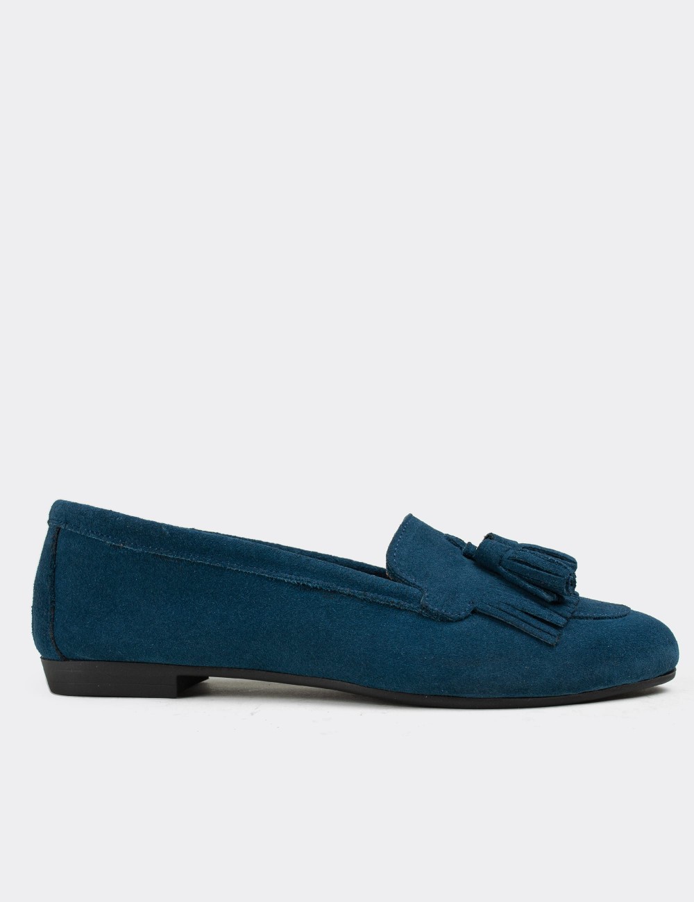 Blue Suede Leather Loafers - E3203ZMVIC01