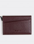 Calfskin Leather Burgundy Men's Wallet