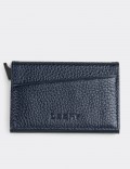 Calfskin Leather Navy Men's Wallet