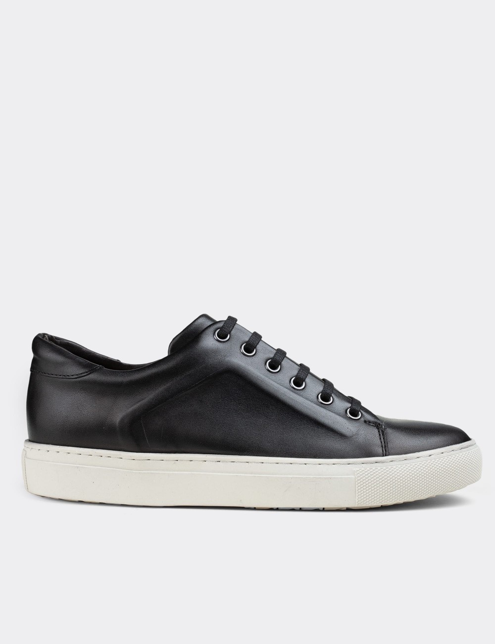 Black  Leather Sneakers - 01833MSYHC01